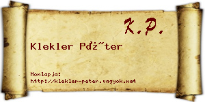 Klekler Péter névjegykártya